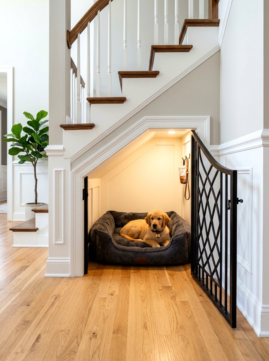 Under Stairs Dog House - 30 dog room ideas