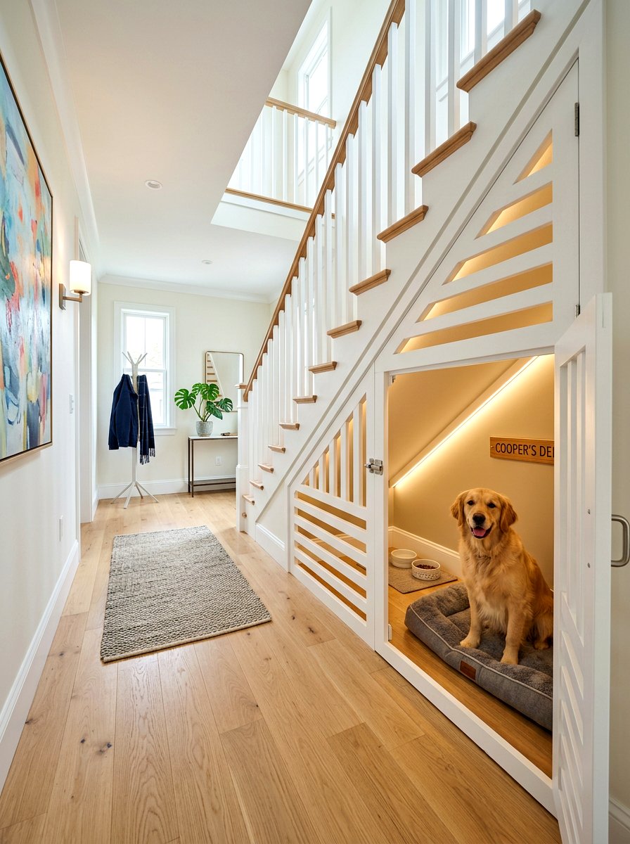 Under Stairs Dog Kennel - 30 indoor dog crate ideas