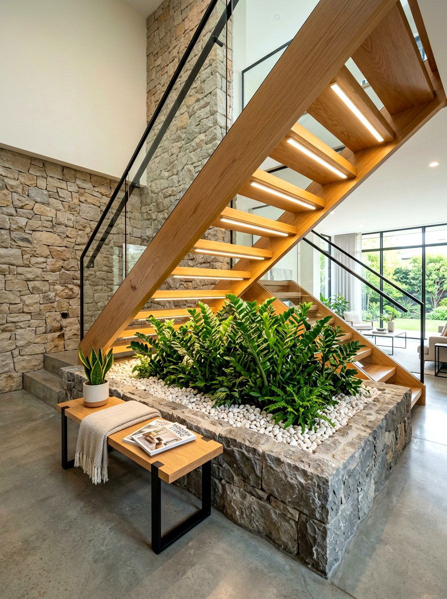 Under Stairs Greenery - 30 indoor garden room ideas