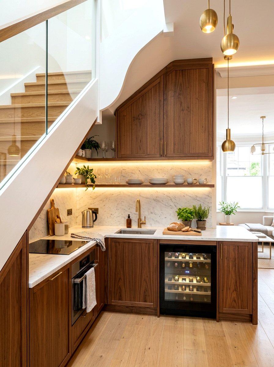 Under Stairs Kitchen - 30 messy kitchen ideas