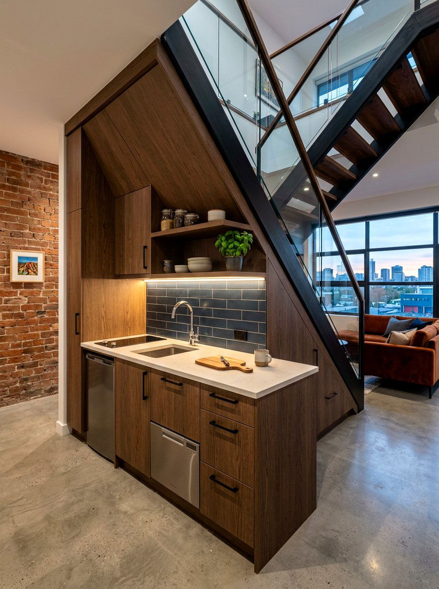 Under Stairs Kitchenette - 30 studio kitchenette ideas