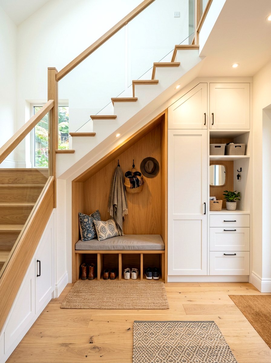 Under Stairs Mudroom - 30 entry closet mudroom ideas