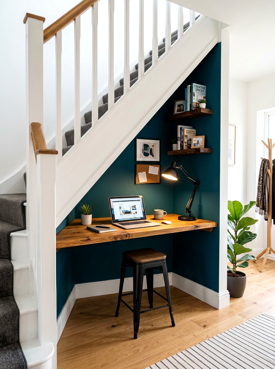 Under Stairs Office - 30 Pinterest home office ideas