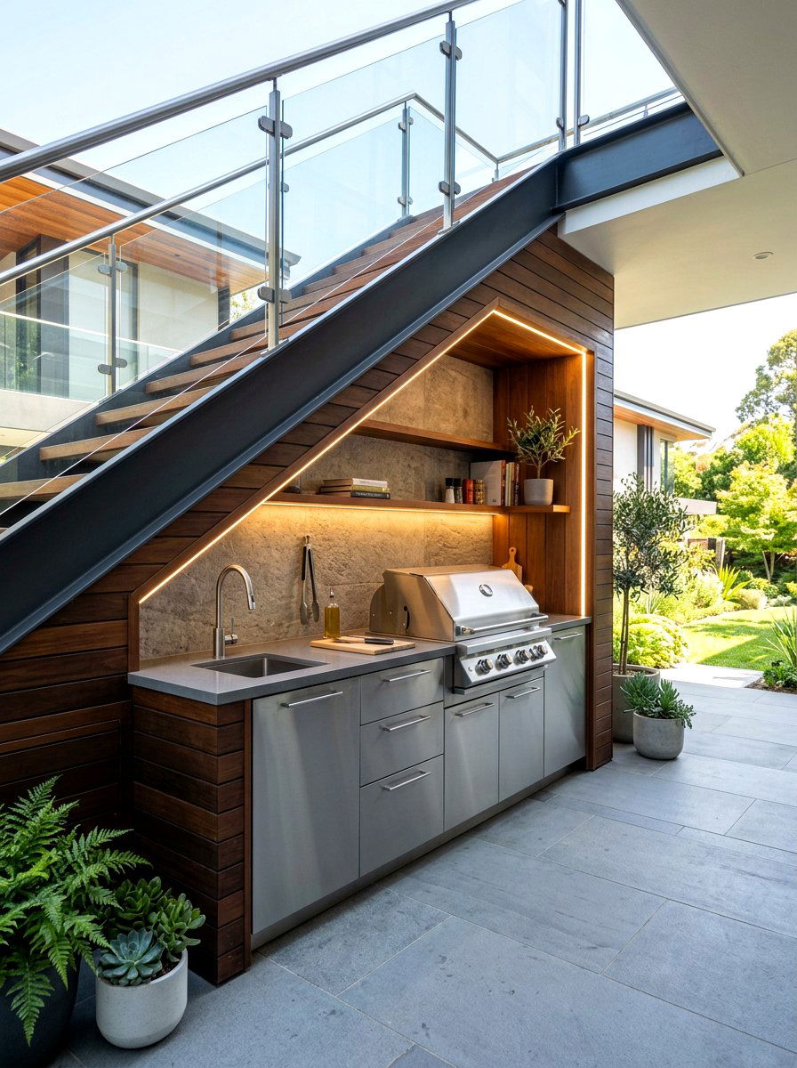 Under Stairs Outdoor Kitchen - 30 small outdoor kitchen ideas