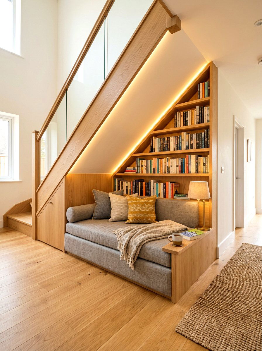 Under Stairs Reading Hallway - 30 reading hallway ideas