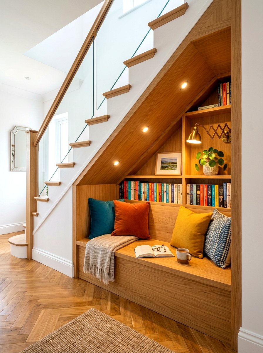 Under Stairs Reading Nook - 30 reading corner ideas