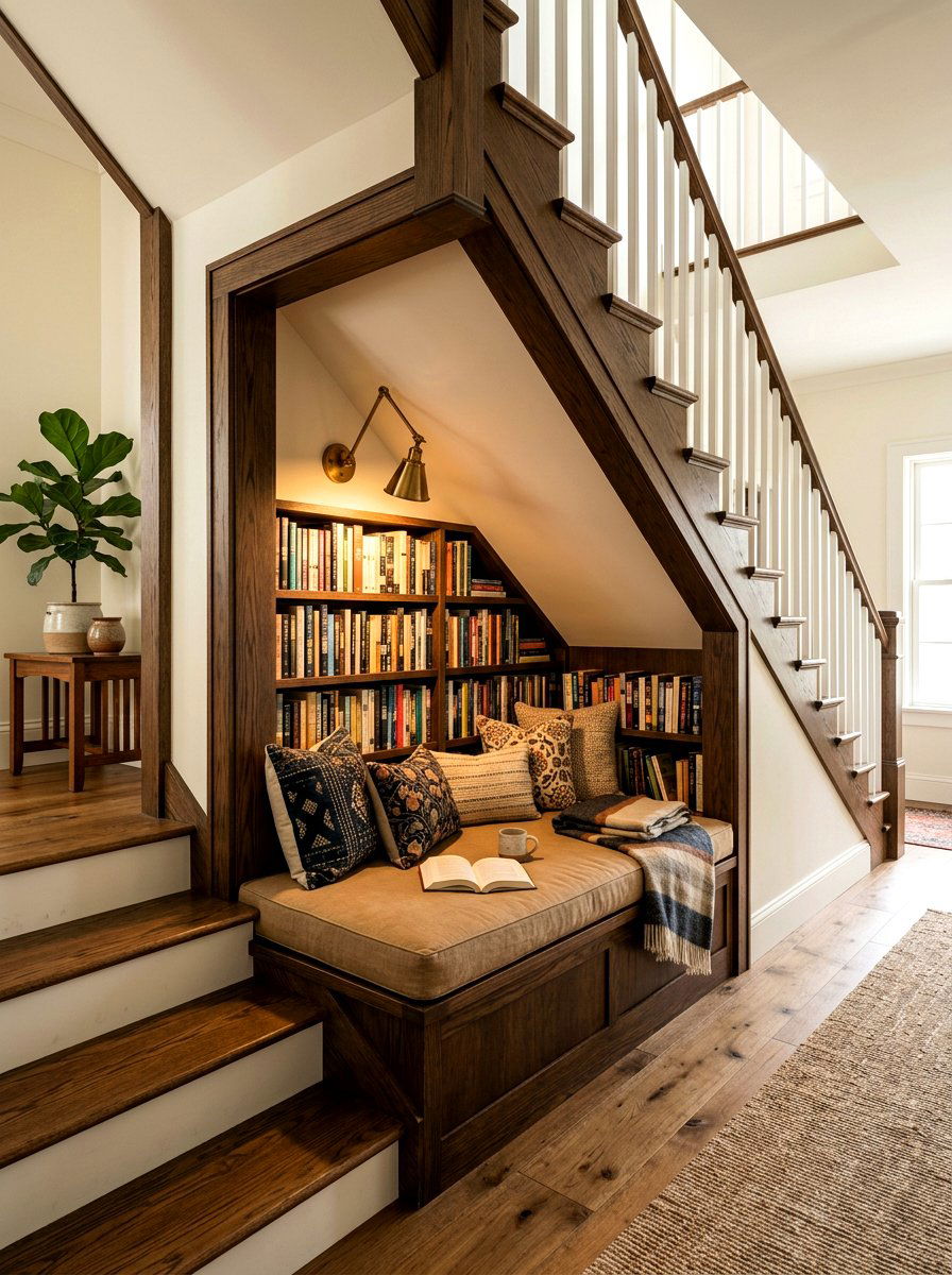 Under Stairs Reading Nook - 30 reading nook ideas