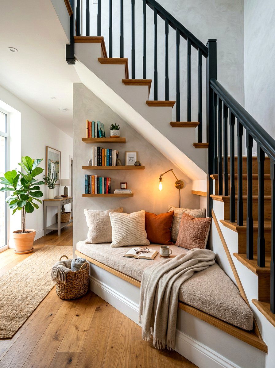 Under Stairs Reading Nook - 30 reading room ideas