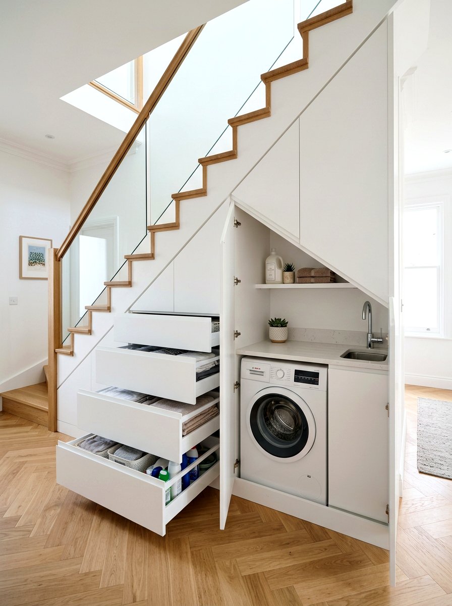 Under Stairs Storage - 30 utility kitchen ideas