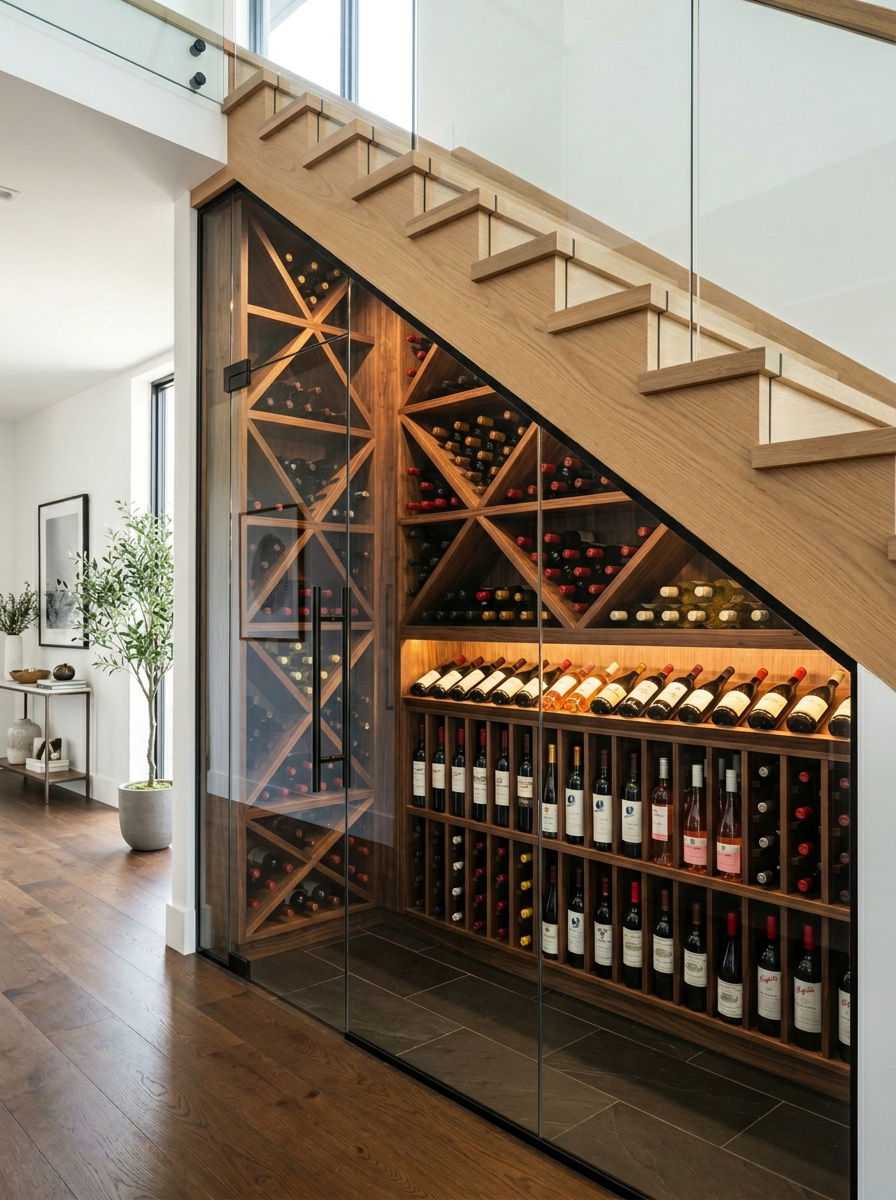 Under Stairs Wine Storage - 30 small wine cellar ideas