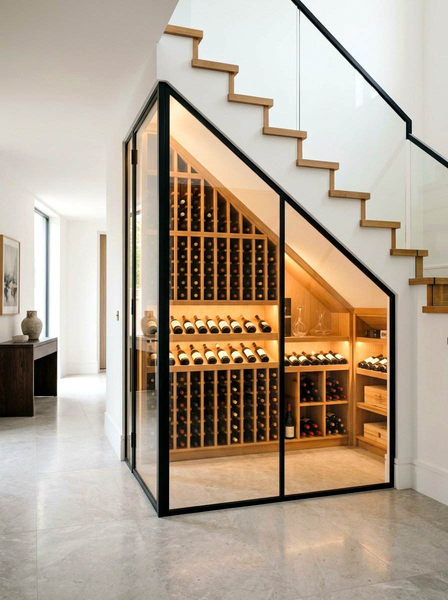 Under Stairs Wine Storage - 30 wine wall display ideas