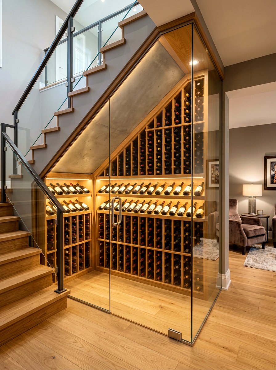 Under Stairs Wine Storage - 30 basement wine room ideas