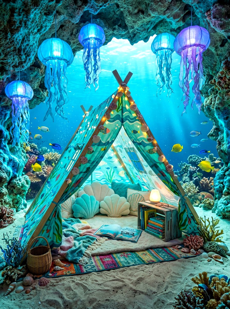 Under The Sea Reading Tent - 30 kids tent reading nook ideas