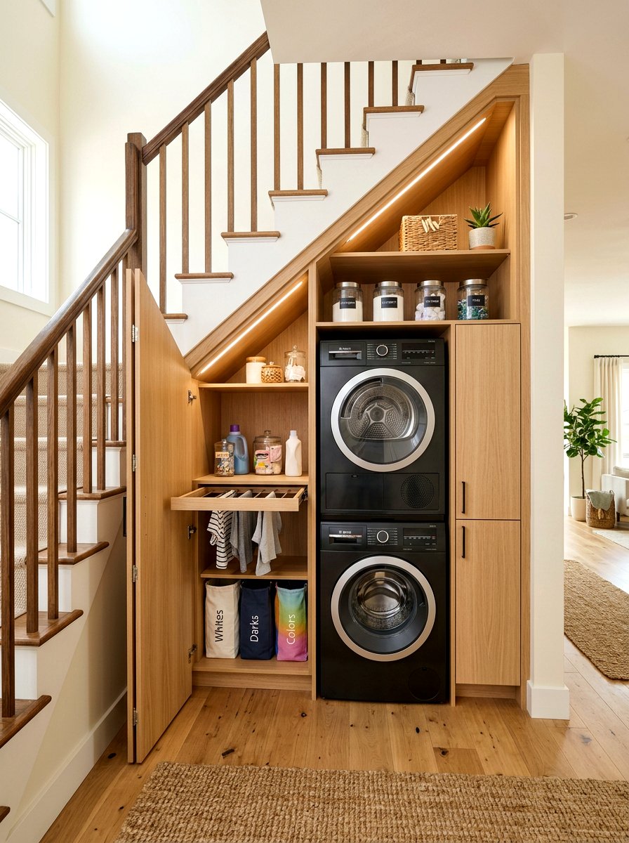 Under The Stairs Laundry - 30 laundry closet ideas