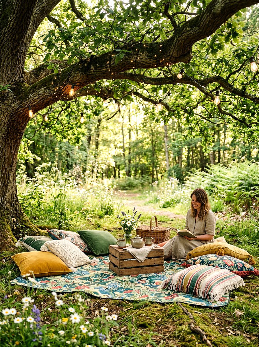 Under Tree Picnic Area - 30 outdoor breakfast nook ideas