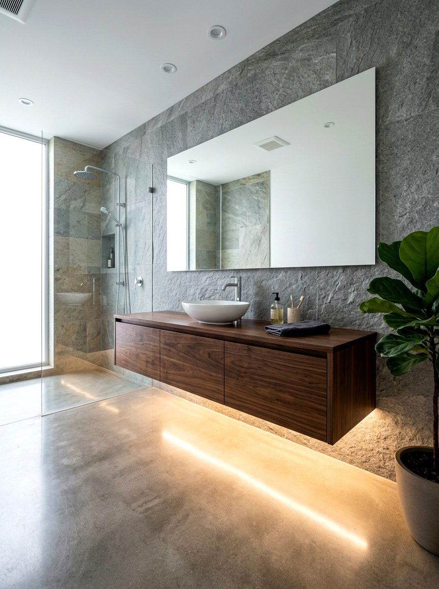 Under Vanity Lighting - 30 low light bathroom mood ideas