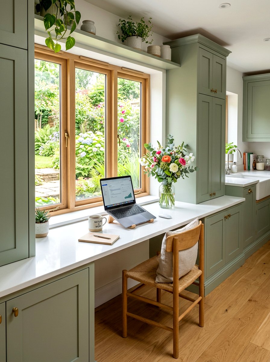 Under Window Kitchen Workspace - 30 kitchen desk nook ideas