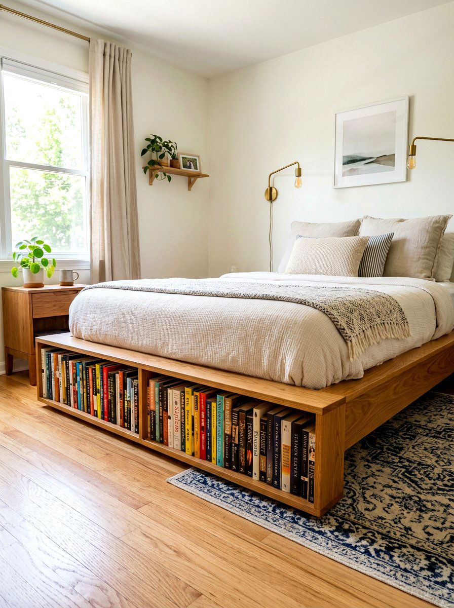 Under bed bookshelf - 30 under bed storage aesthetic ideas