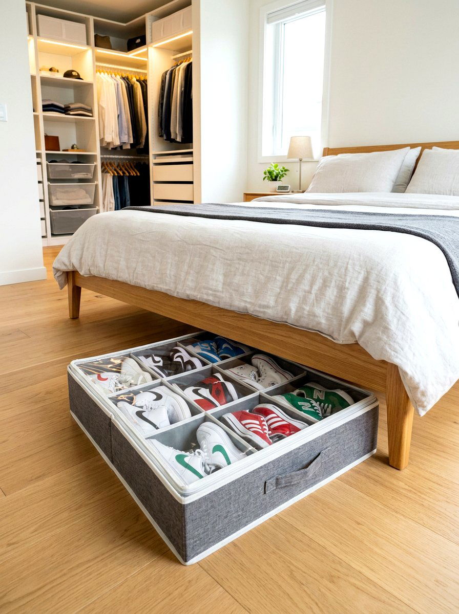 Under bed shoe organizer - 30 under bed storage ideas