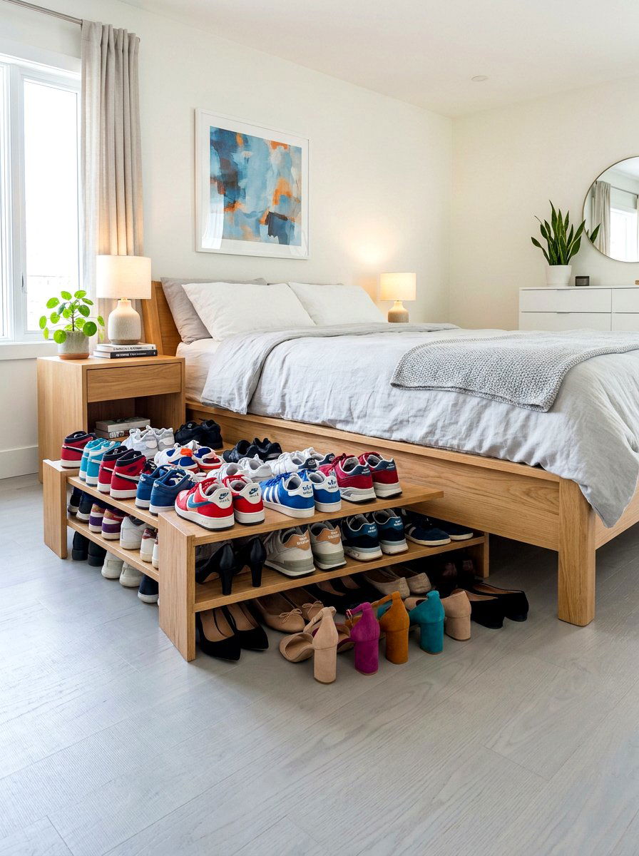 Under bed shoe rack