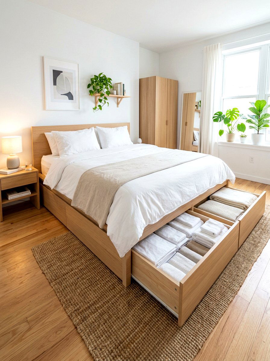Under bed storage - 30 viral apartment decor ideas