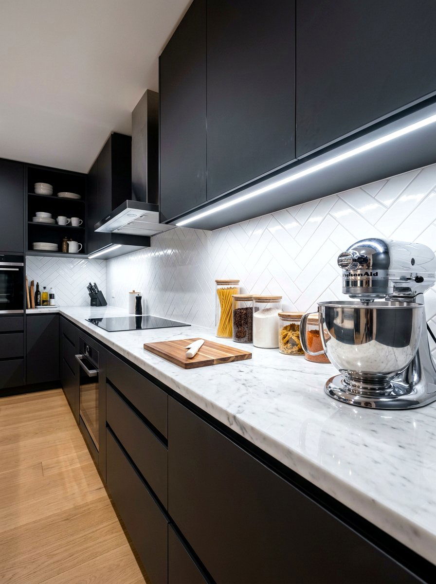 Under cabinet lighting - 30 baking corner ideas