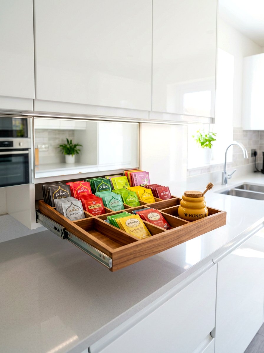 Under cabinet tea tray - 30 hidden tea pantry ideas
