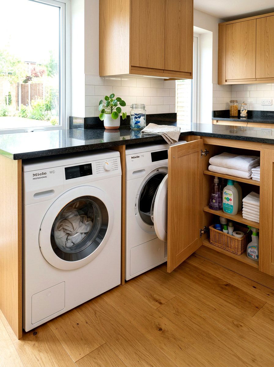 Under counter laundry setup - 30 washer dryer enclosure ideas
