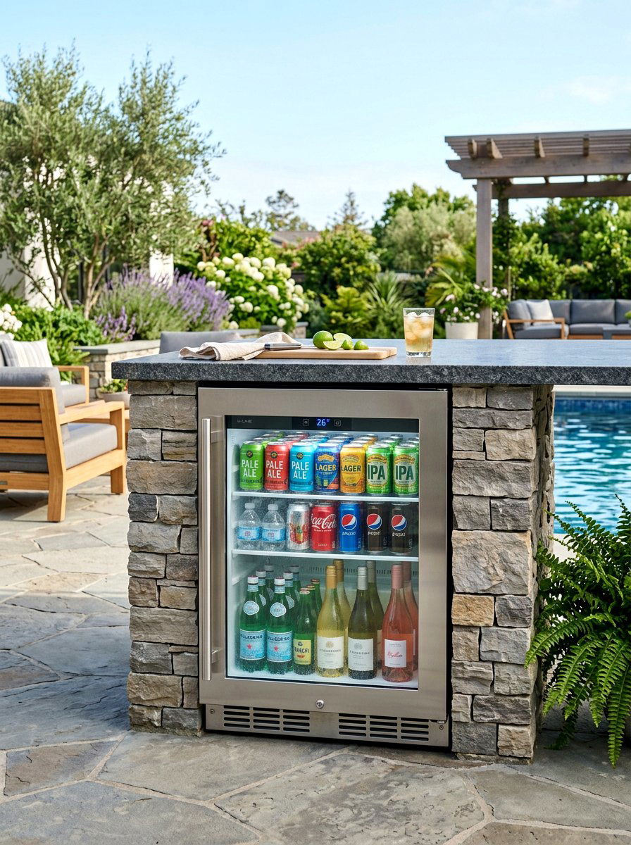 Under counter outdoor fridge - 30 alfresco kitchen ideas