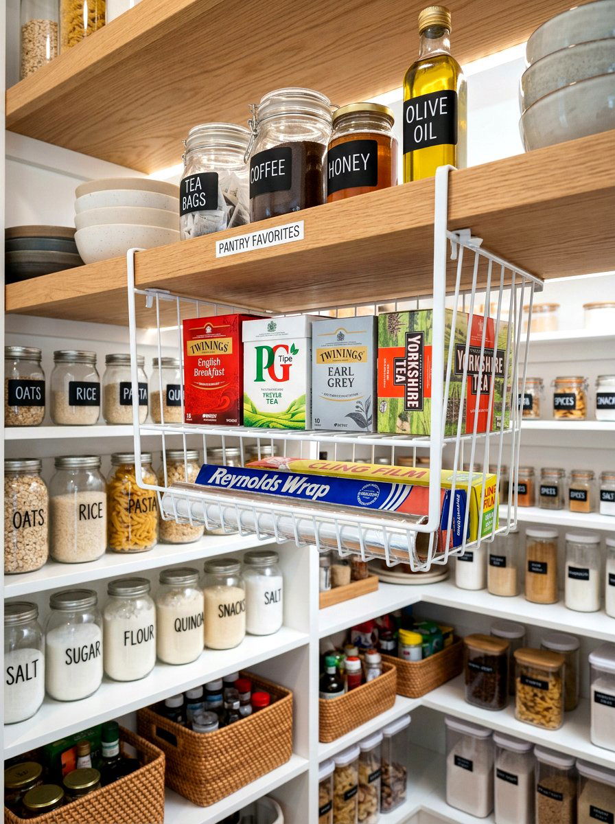 Under shelf basket - 30 renter friendly kitchen storage ideas