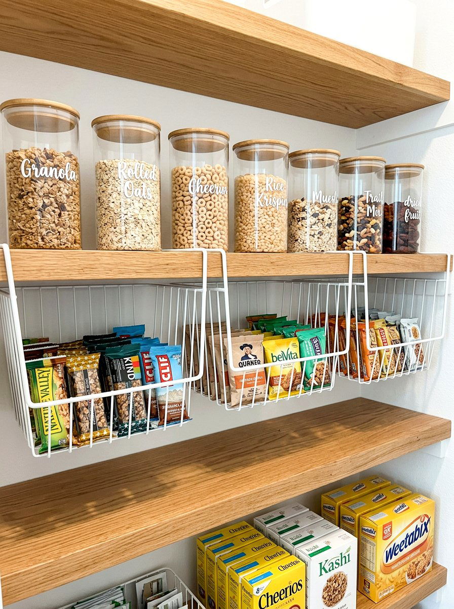 Under shelf cereal basket pantry - 30 cereal station pantry ideas