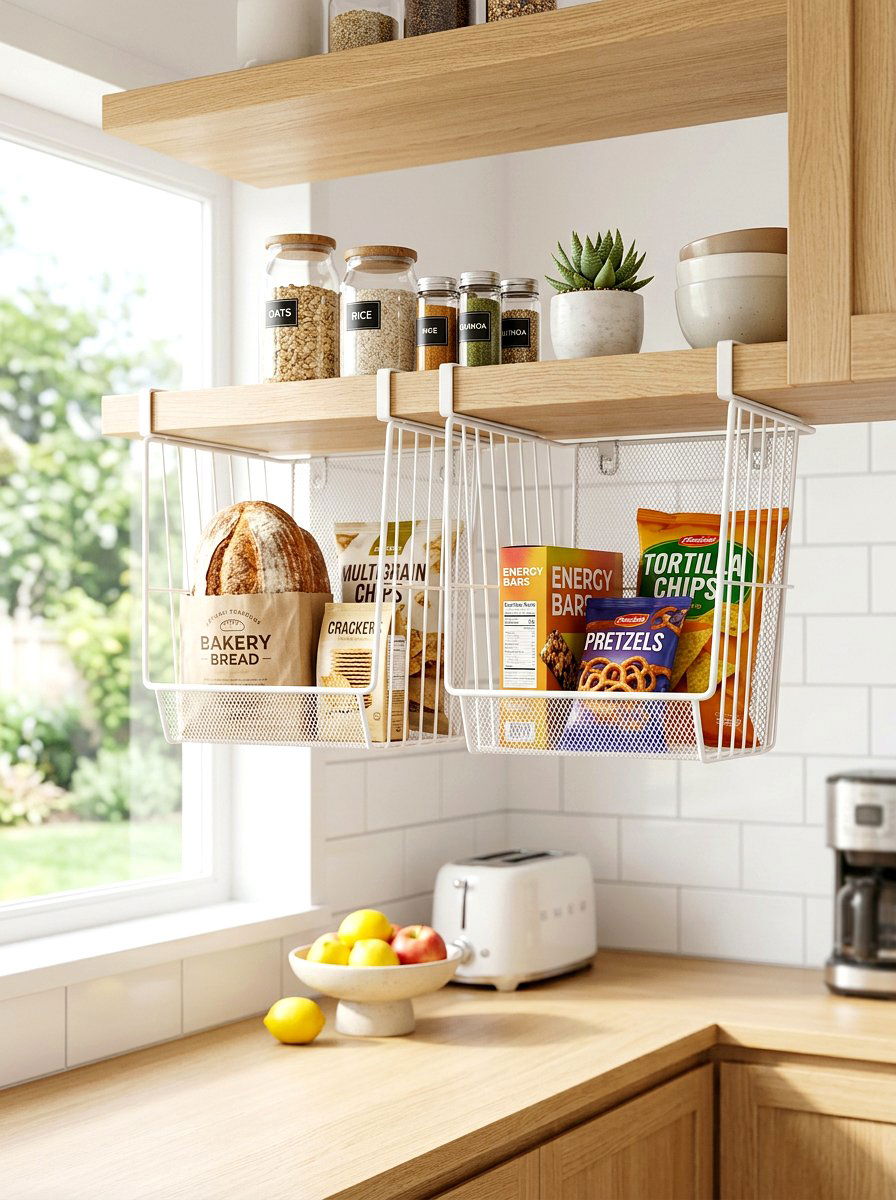 Under shelf storage basket - 30 reach in pantry ideas