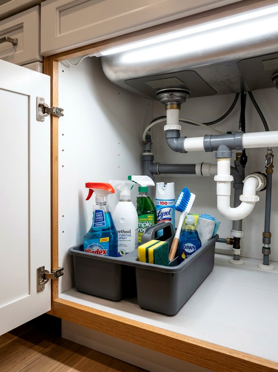Under sink caddy - 30 renter friendly kitchen storage ideas