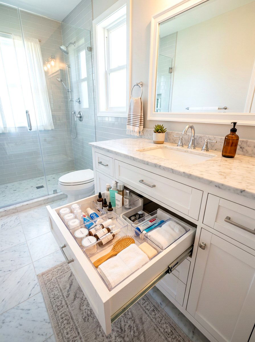 Under sink drawer - 30 rental bathroom ideas