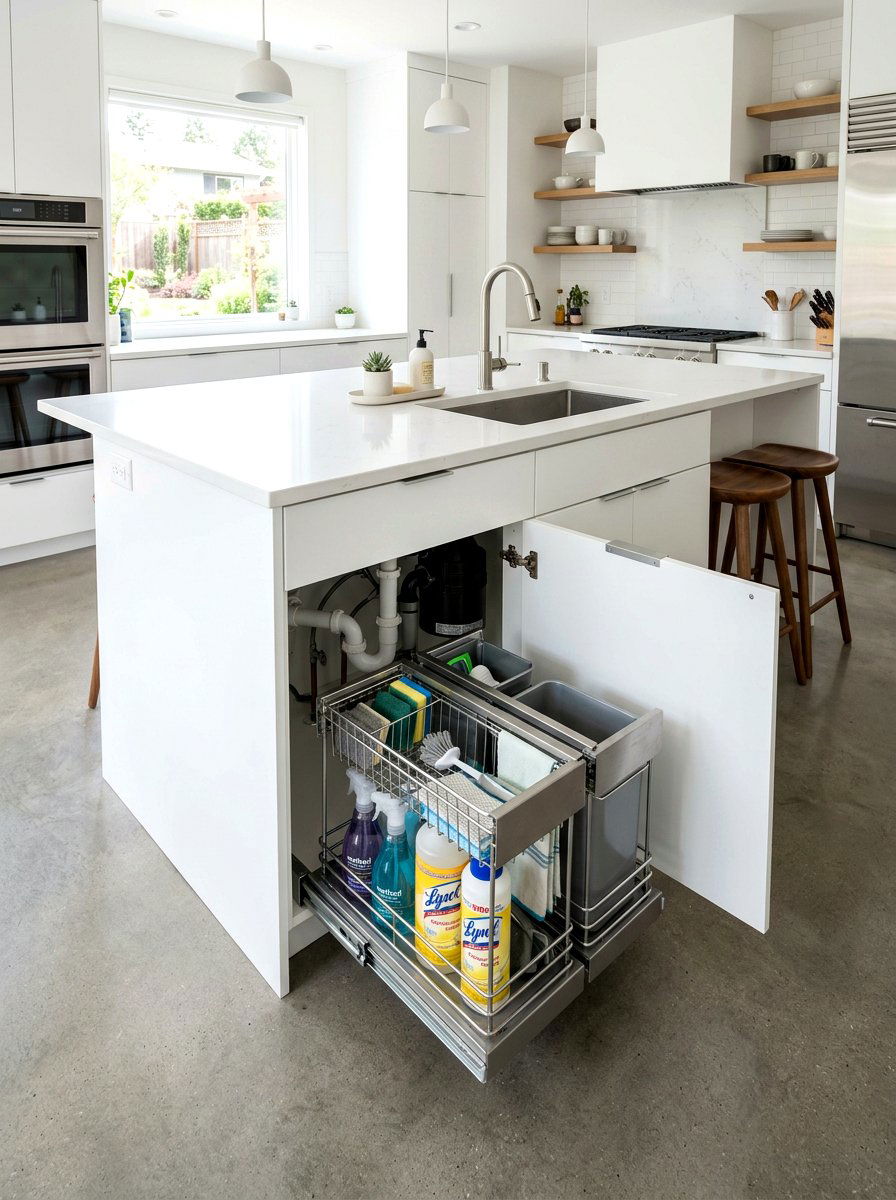 Under sink pull out organizer - 30 cleaning supply storage ideas