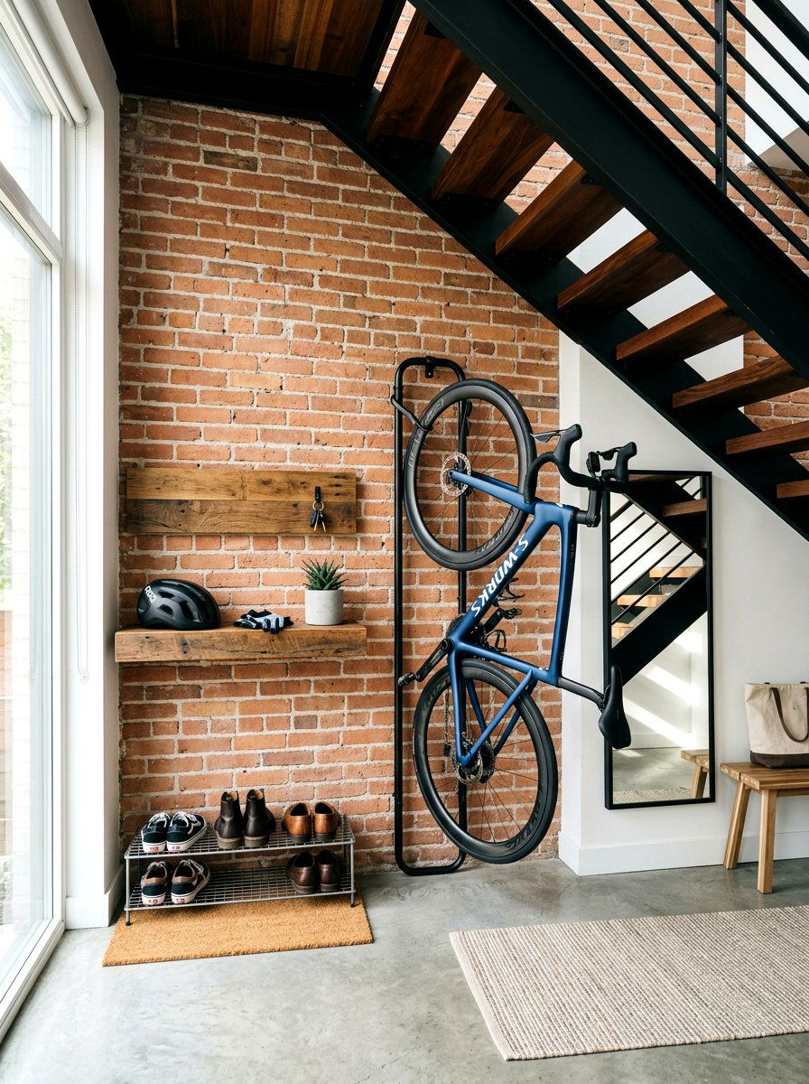 Under stairs bike rack - 30 under staircase nook ideas