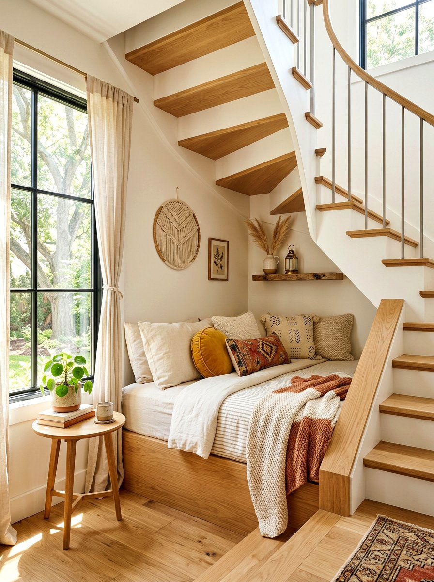 Under stairs daybed - 30 under staircase nook ideas