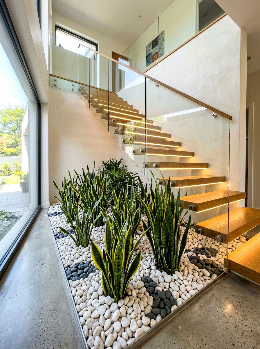 Under stairs garden - 30 indoor courtyard garden ideas