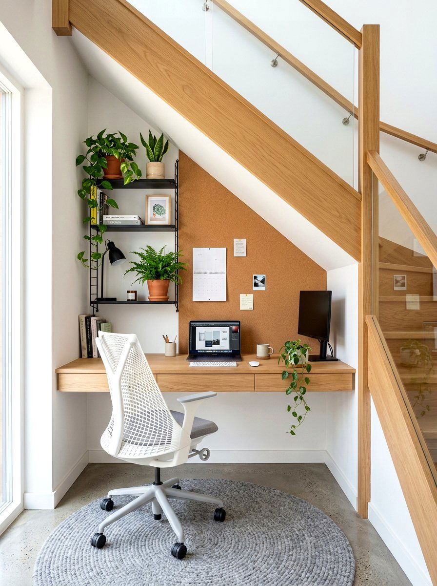 Under stairs home office - 30 under stairs decor niche ideas