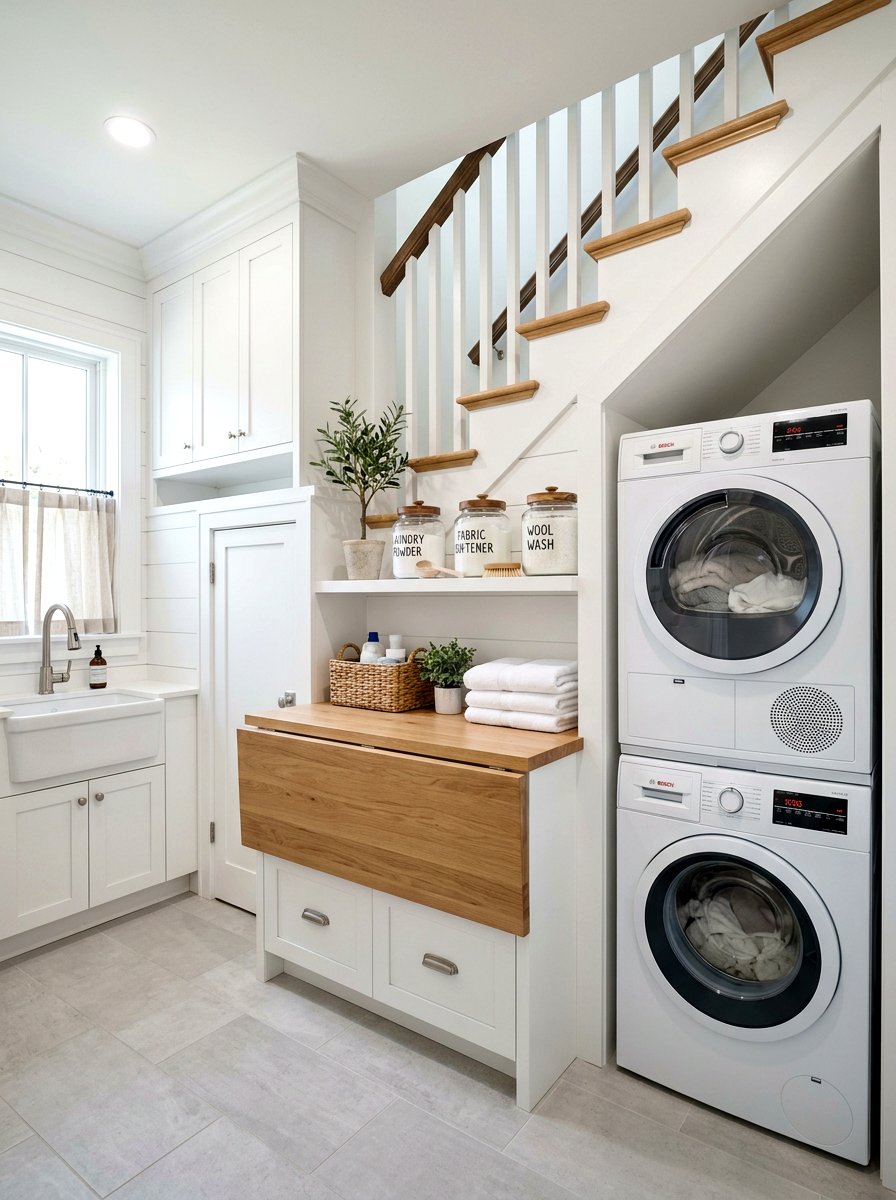 Under stairs laundry room - 30 under stairs storage ideas