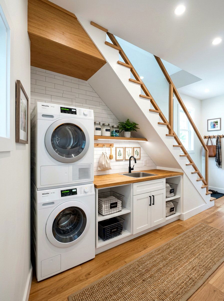 Under stairs laundry room - 30 under staircase nook ideas