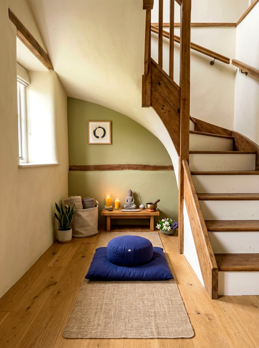 Under stairs meditation space - 30 under staircase nook ideas