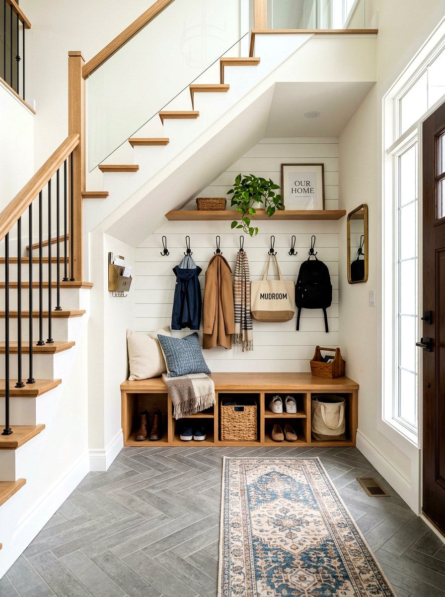 Under stairs mudroom - 30 under stairs decor niche ideas