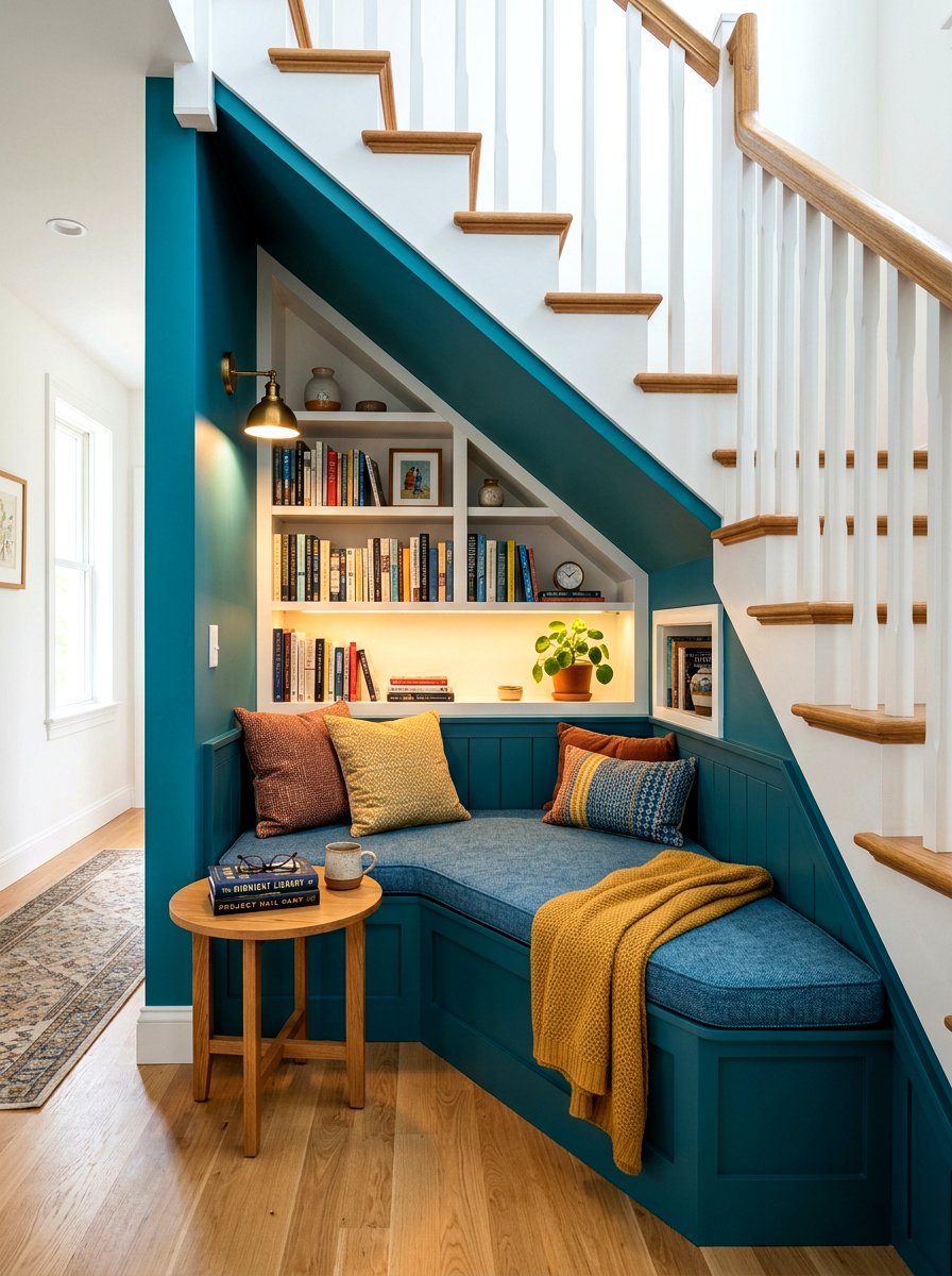 Under stairs nook - 30 banquette dining room ideas