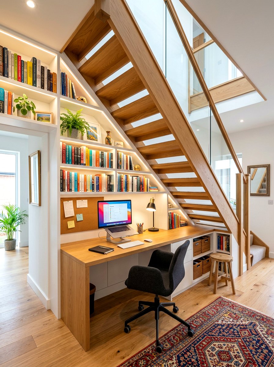 Under stairs office library - 30 book lover office ideas