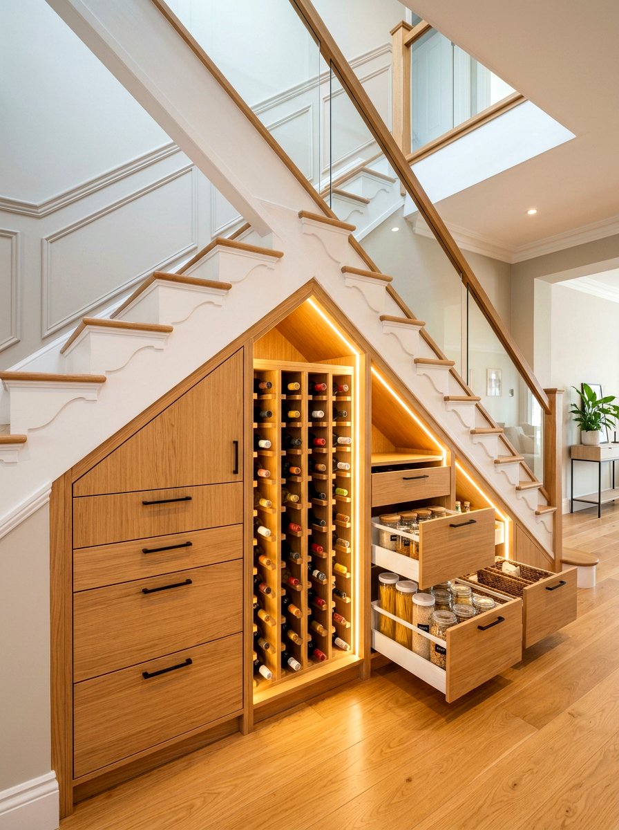 Under stairs pantry - 30 hidden prep kitchen ideas