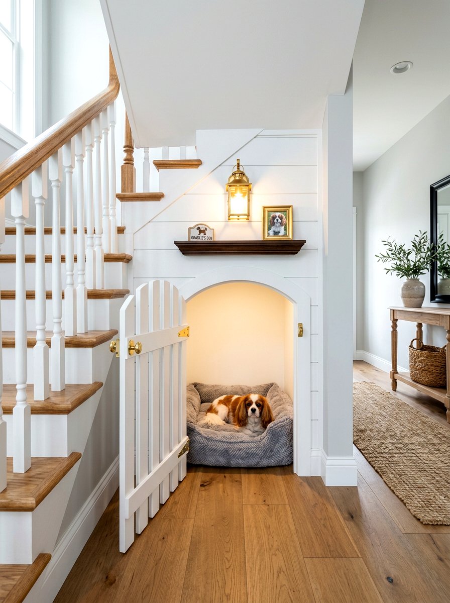 Under stairs pet house - 30 under staircase nook ideas