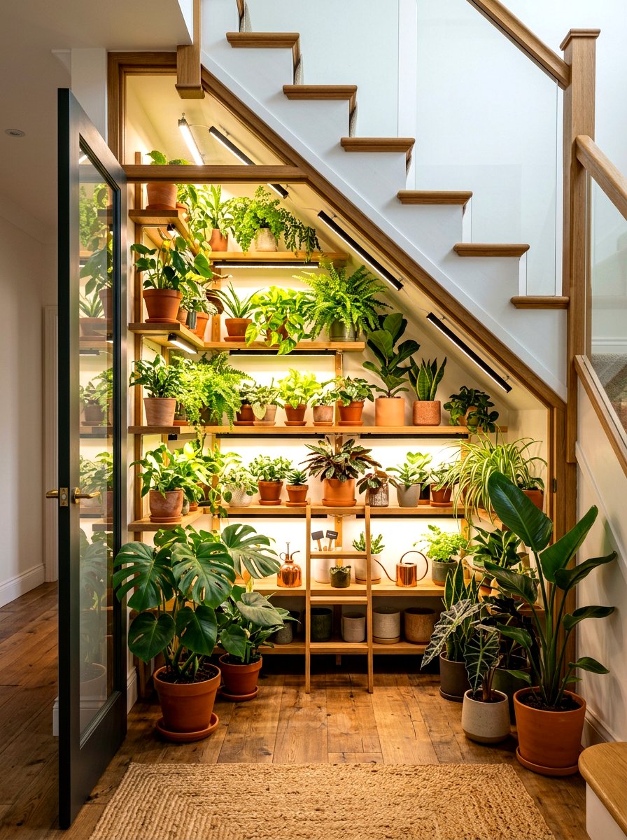 Under stairs plant room - 30 under stairs storage ideas