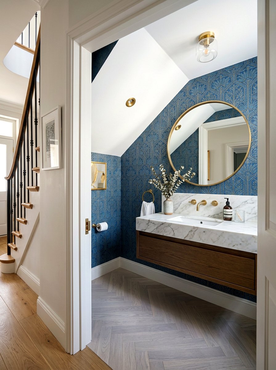 Under stairs powder room - 30 under staircase nook ideas