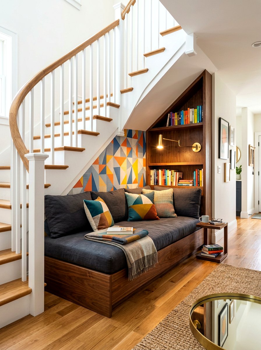 Under stairs reading corner - 30 hallway reading nook ideas
